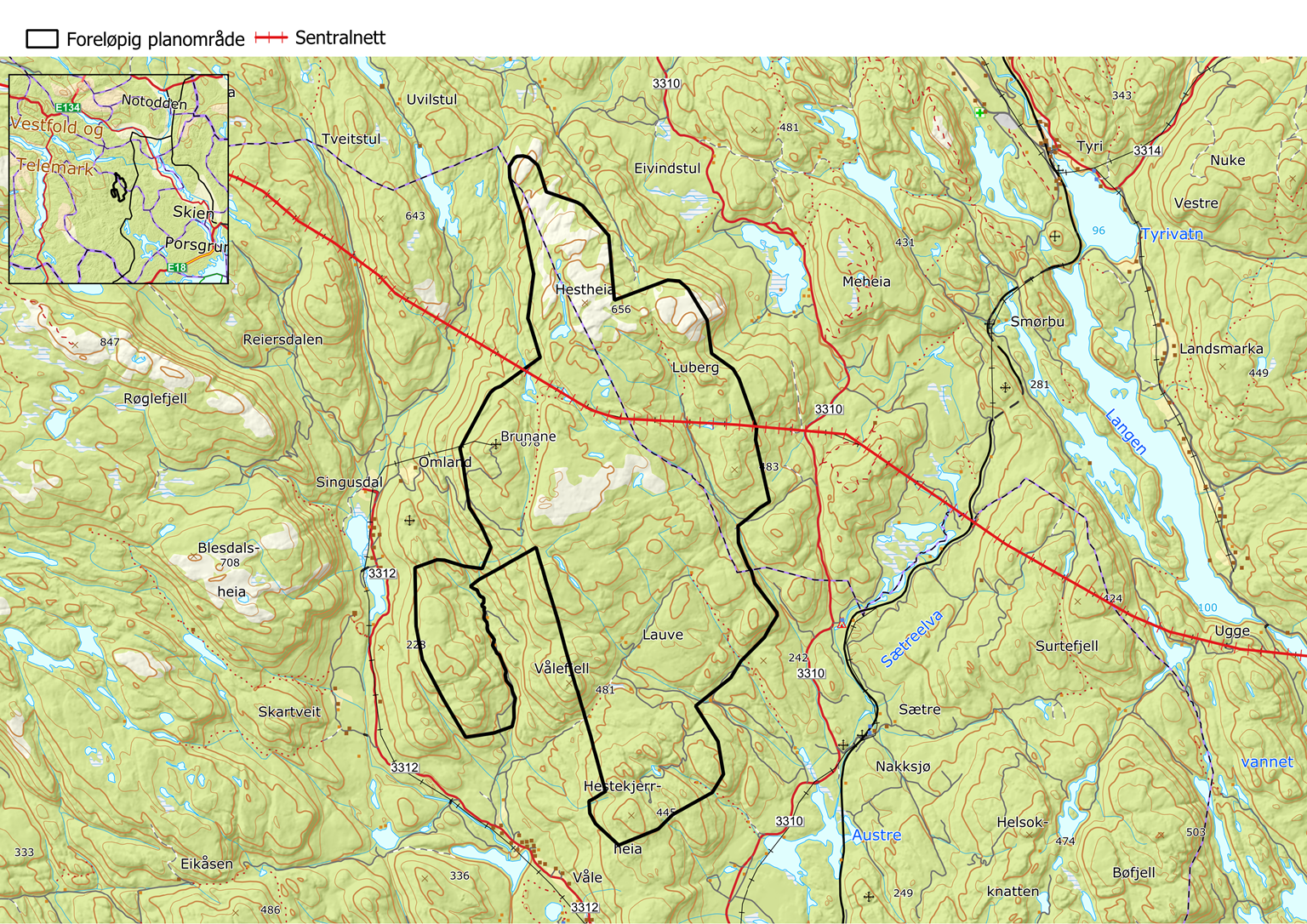 Kart Prosjektområde Hjemmeside